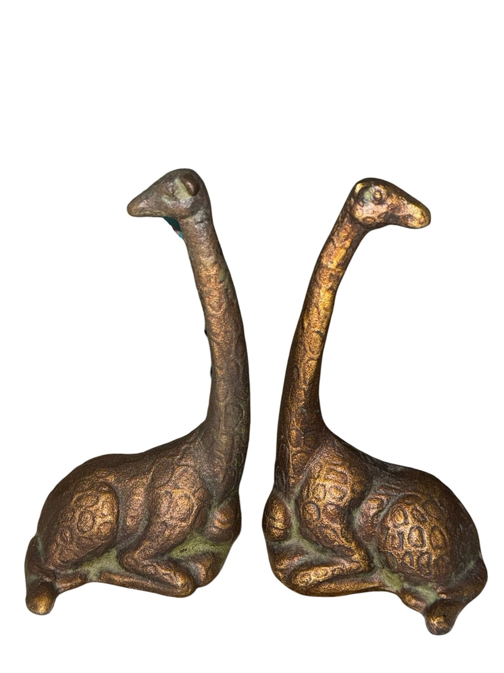 ANTIQUE HUBLEY Pair of  African Giraffe Cast Iron Bookends circa 1900-1930
